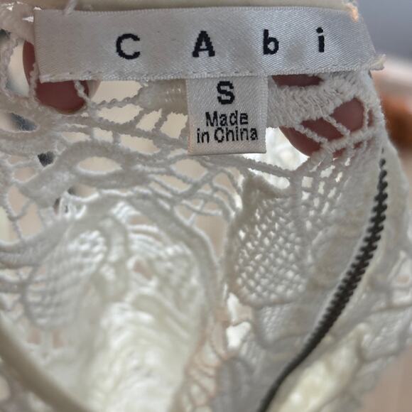 Cabi White Lace Tank Top Floral Dainty Exposed Zipper Cottage Core Boho Small - Picture 6 of 8